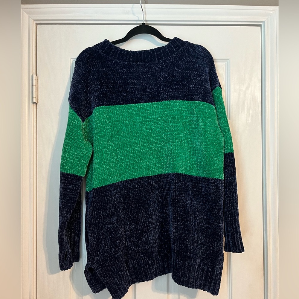 Offline By Aerie Chenille Striped Oversized Slouchy Off The shoulder Sweater - Picture 4 of 6
